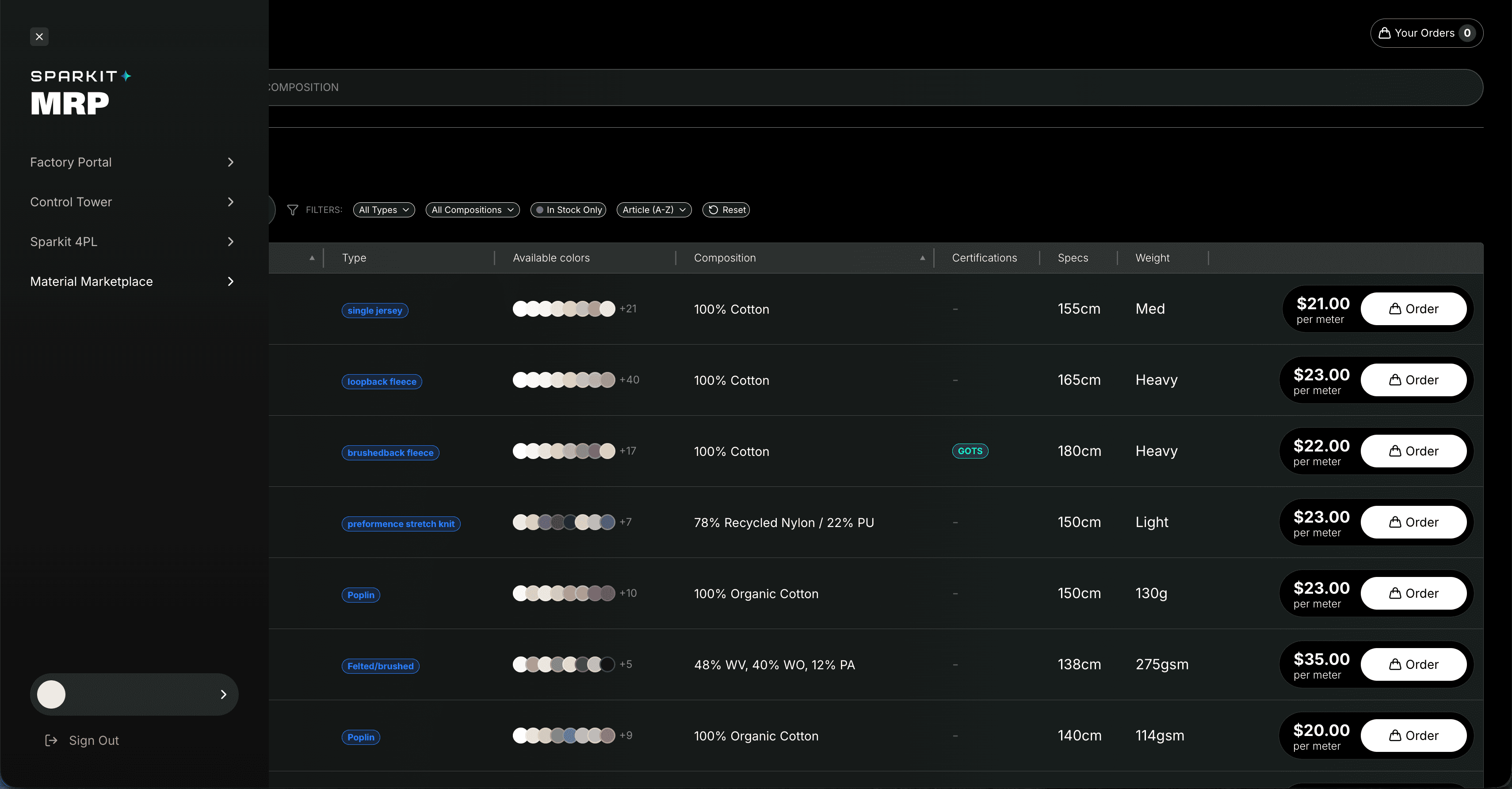 MRP Dashboard screenshot 2